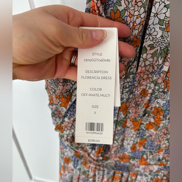 NWT Veronica Beard Florencia tiered floral-print silk-chiffon maxi dress - Picture 7 of 9